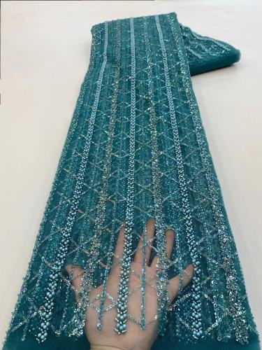 high quality luxury bridal heavy handmade beads lace for dress pure white sequins fabric