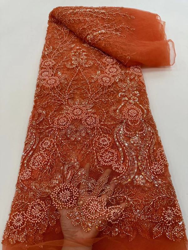 High Quality Beads Embroidery Sequins Lace Fabric Multicolor Sequins Beads Lace Fabric For Wedding Dress