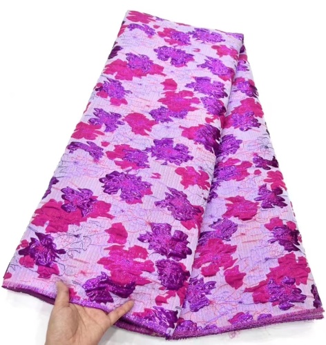 African Jacquard Lace Fabric French Tulle Brocade Lace Organza Nigerian Brocade Lace Fabric For Wedding Party Dress