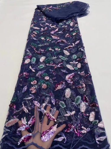 Supoo Mesh Shiny sequins lace Pretty Dress fabric Chantilly net lace with sequins