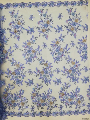 Hot selling luxury bridal lace fabric 3d flower lace embroidered fabric for wedding