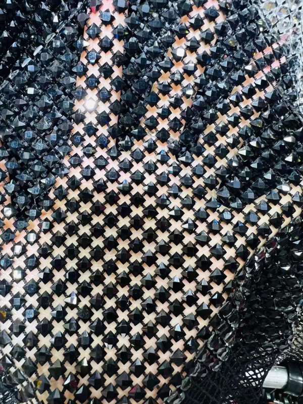 French glitter Sequins Best Selling pearl glitter beaded handmade sequined bead lace embroidered wedding dress fabric