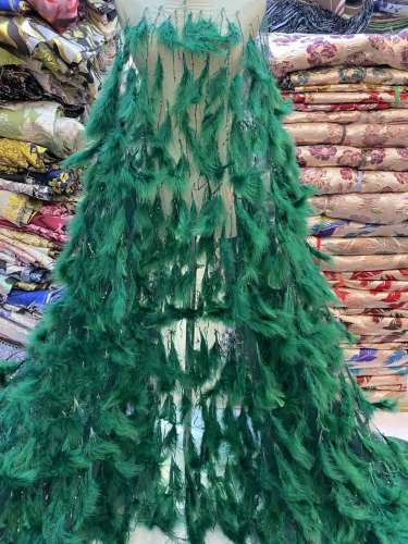 Handmade unique african sequin flower embroidery elegant hollow knitted fabric for dresses lace