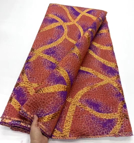 African Jacquard Lace Fabric French Tulle Brocade Lace Organza Nigerian Brocade Lace Fabric For Wedding Party Dress