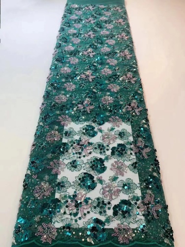 African Nigerian Tulle Mesh Lace Fabrics High Quality Embroidery Sequins Net Lace Fabric For Party Dress