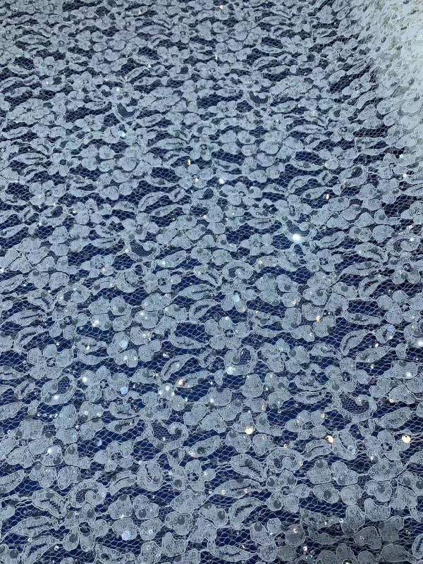 Handmade embroidery cotton nylon blend bridal French floral lace dress fabric supplier