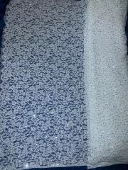 Handmade embroidery cotton nylon blend bridal French floral lace dress fabric supplier