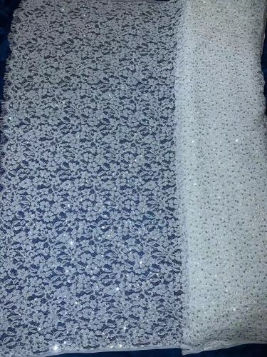 Handmade embroidery cotton nylon blend bridal French floral lace dress fabric supplier