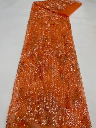 luxury wholesale price sequin embroidery quality french with sequins 5 yard women mesh lace fabric