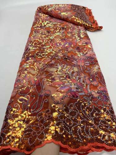 high quality tulle african sequence french polyester laces beads french lace shiny beaded lace fabric