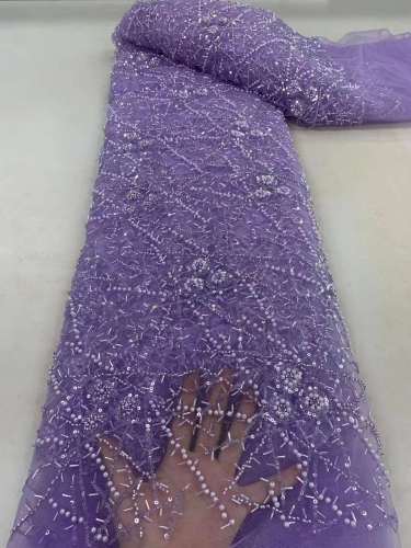 quality heavy beaded sequins french polyester lace wedding bridal dress for party lace fabric