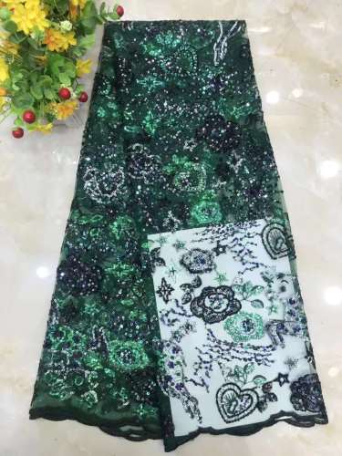 wholesale price heavy beaded and stones embroidered fabric embroidery lace fabric for wedding evening dress