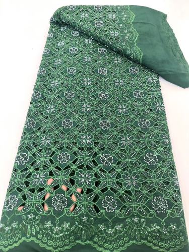African Lace Fabric 2023 High Quality Guipure Cord Lace with Crystal Stones for Sewing Nigeria Bride Dresses