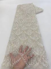 Bridal Fabric Luxury Embroidery Beads Sequins Wedding Dress Lace