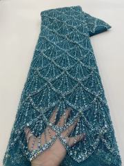 Bridal Fabric Luxury Embroidery Beads Sequins Wedding Dress Lace