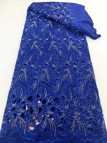New Arrival Laser Cut Swiss Voile Lace With Stones High End Embroidery French Cotton Lace For Women Dress
