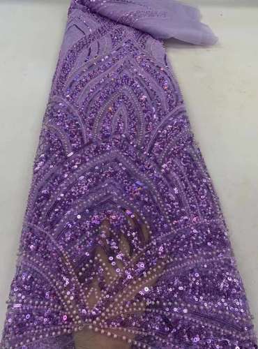 Glitter Bridal Lace 100% Polyester Beaded Tulle Fabric Sequins Embroidery Lace Fabric
