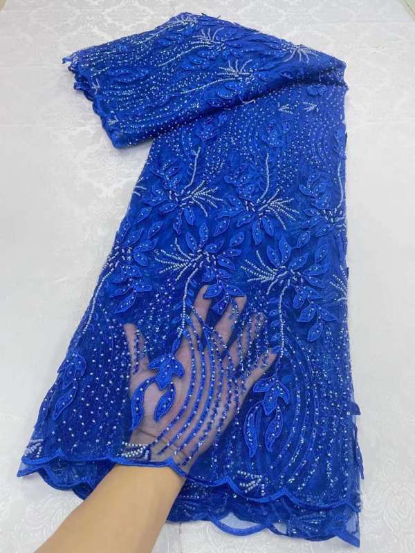 luxury wholesale hand made beaded lace for women bridal fabric and wedding material