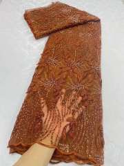 luxury wholesale hand made beaded lace for women bridal fabric and wedding material