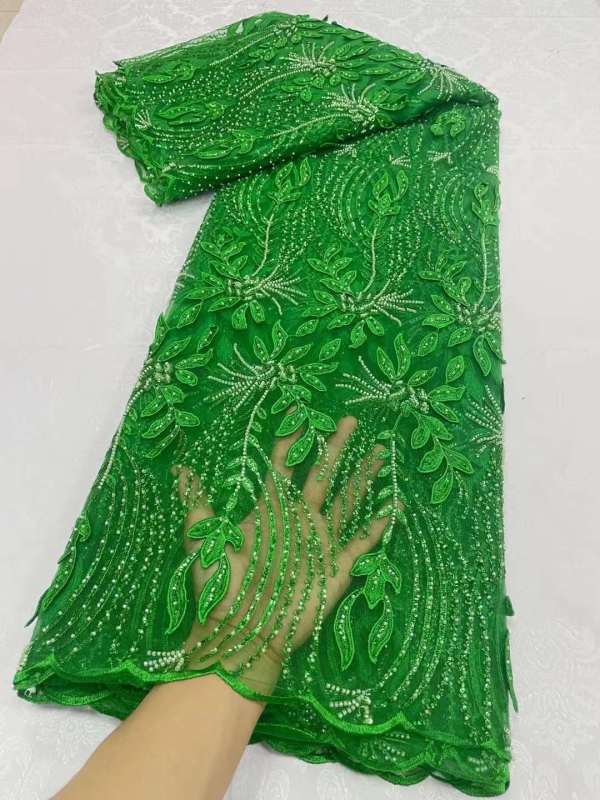 luxury wholesale hand made beaded lace for women bridal fabric and wedding material