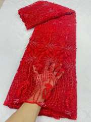 luxury wholesale hand made beaded lace for women bridal fabric and wedding material