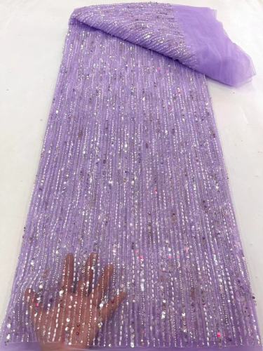 Glitter French Lace Fabric Flower Sequins Embroidery Net Tulle Fabric For Party Dress Beads African Lace Fabric