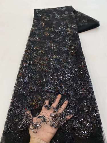 European style sequins embroidered wedding high density lace dress