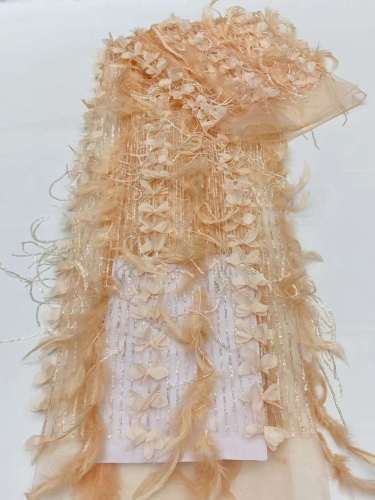 silver nigerian sequence sequins bead pattern embroidered lace high end wedding dress fabric