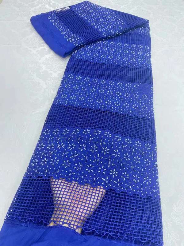Hot-sale French textiles embroidery with sequin lace fabric suitable for sublimation