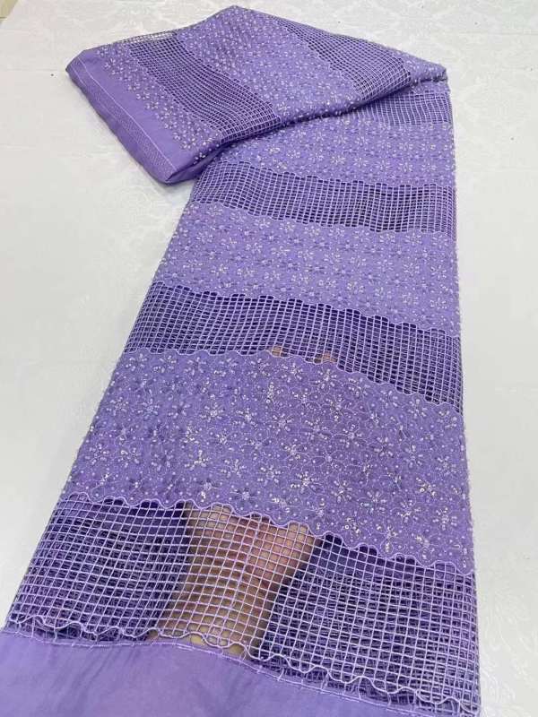 Hot-sale French textiles embroidery with sequin lace fabric suitable for sublimation