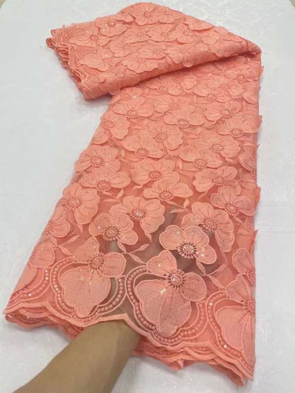 polyester lafaya african arrival reasonable price embroidery tulle net lace mesh sequins sequin lace fabric
