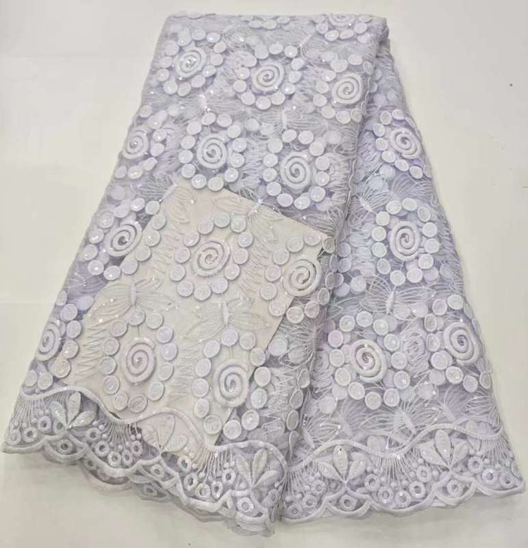 polyester beaded lace soft tulle lace for bridal wedding sequin lace fabric for ceremonial dress