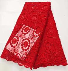 polyester beaded lace soft tulle lace for bridal wedding sequin lace fabric for ceremonial dress