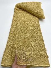 New Style Lower Price Nylon Cotton Brown Mesh Embroidery Lace With Flowers Fabric For Dress
