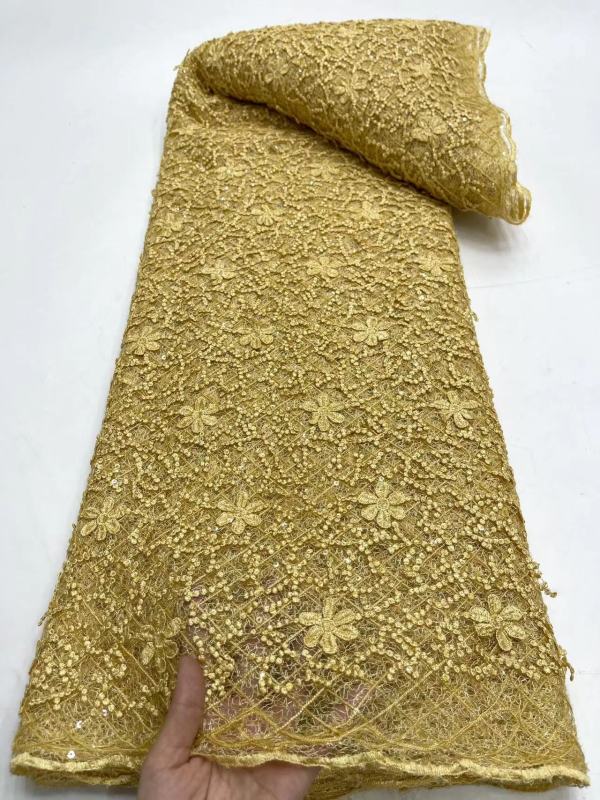 New Style Lower Price Nylon Cotton Brown Mesh Embroidery Lace With Flowers Fabric For Dress
