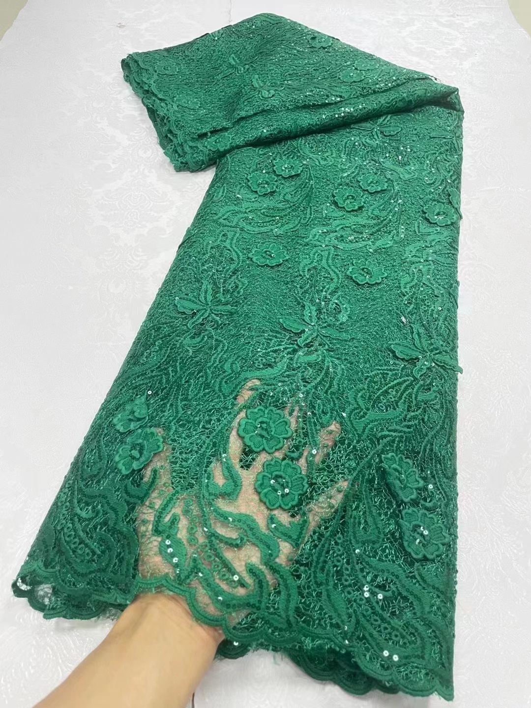 Smeeda yellow cord lace embroidery guipure cotton lace