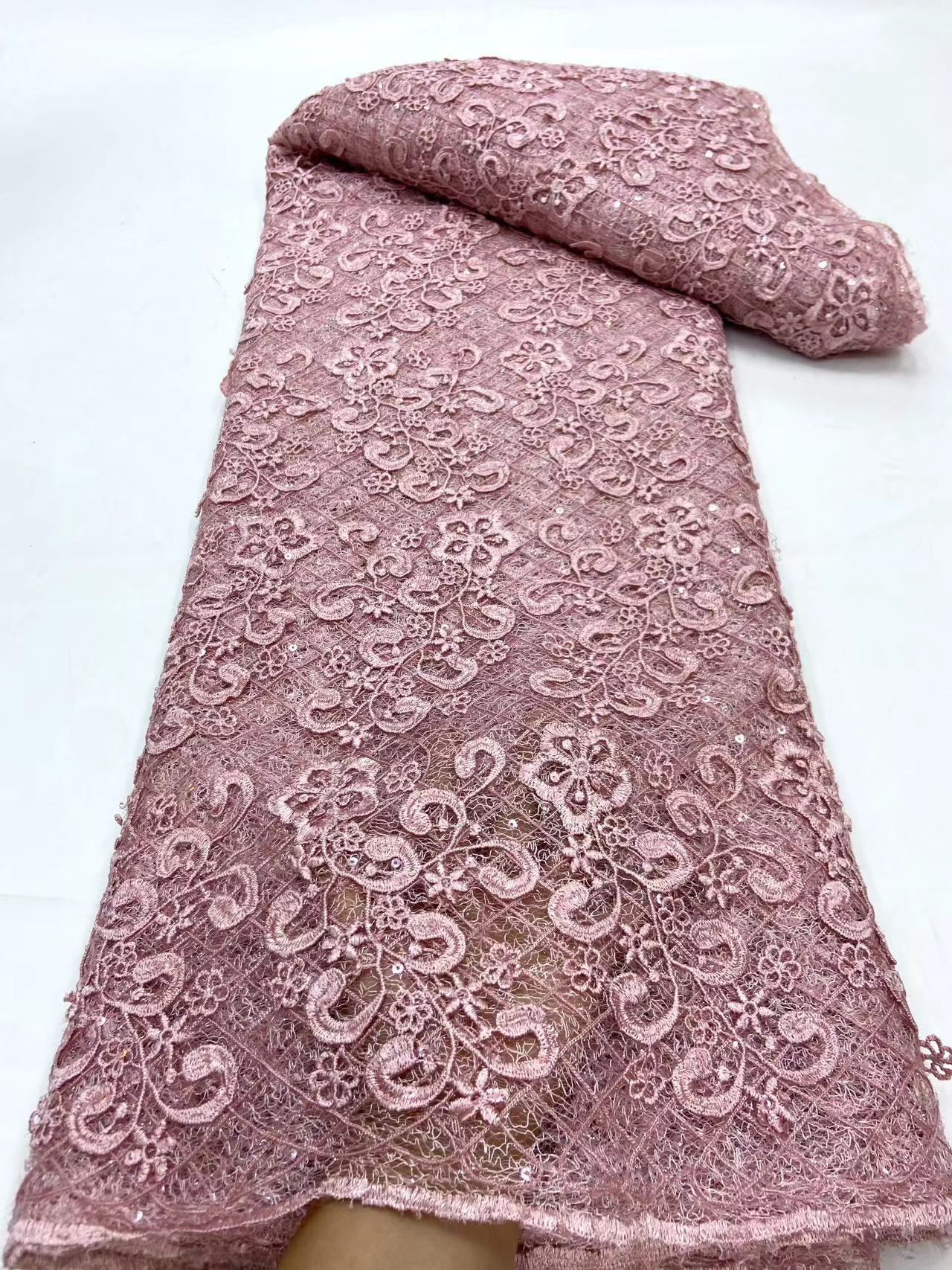 Fast shipping handmade 3d flowers fabric 5 yards french embroidery tulle net lace for dress bridal
