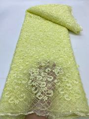 Fast shipping handmade 3d flowers fabric 5 yards french embroidery tulle net lace for dress bridal