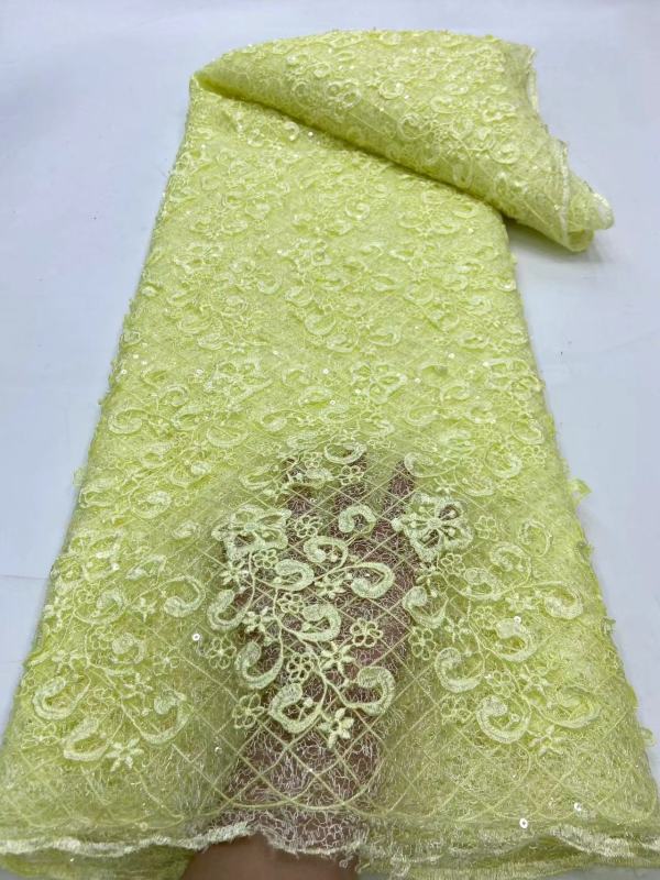 Fast shipping handmade 3d flowers fabric 5 yards french embroidery tulle net lace for dress bridal