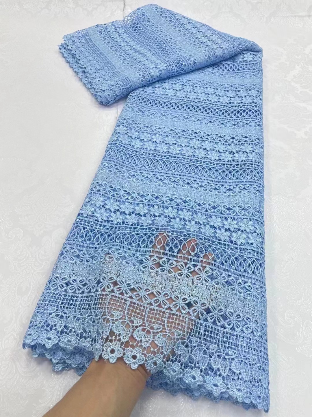 High Quality White African Cord Lace Fabric swiss Guipure Lace Cloth For Nigerian Wedding Party Dresses Sewing