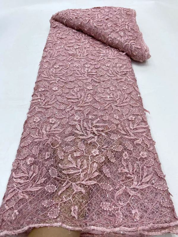 Custom cheap wholesale 3D flower competitive price embroidery lace fabric for clothing material