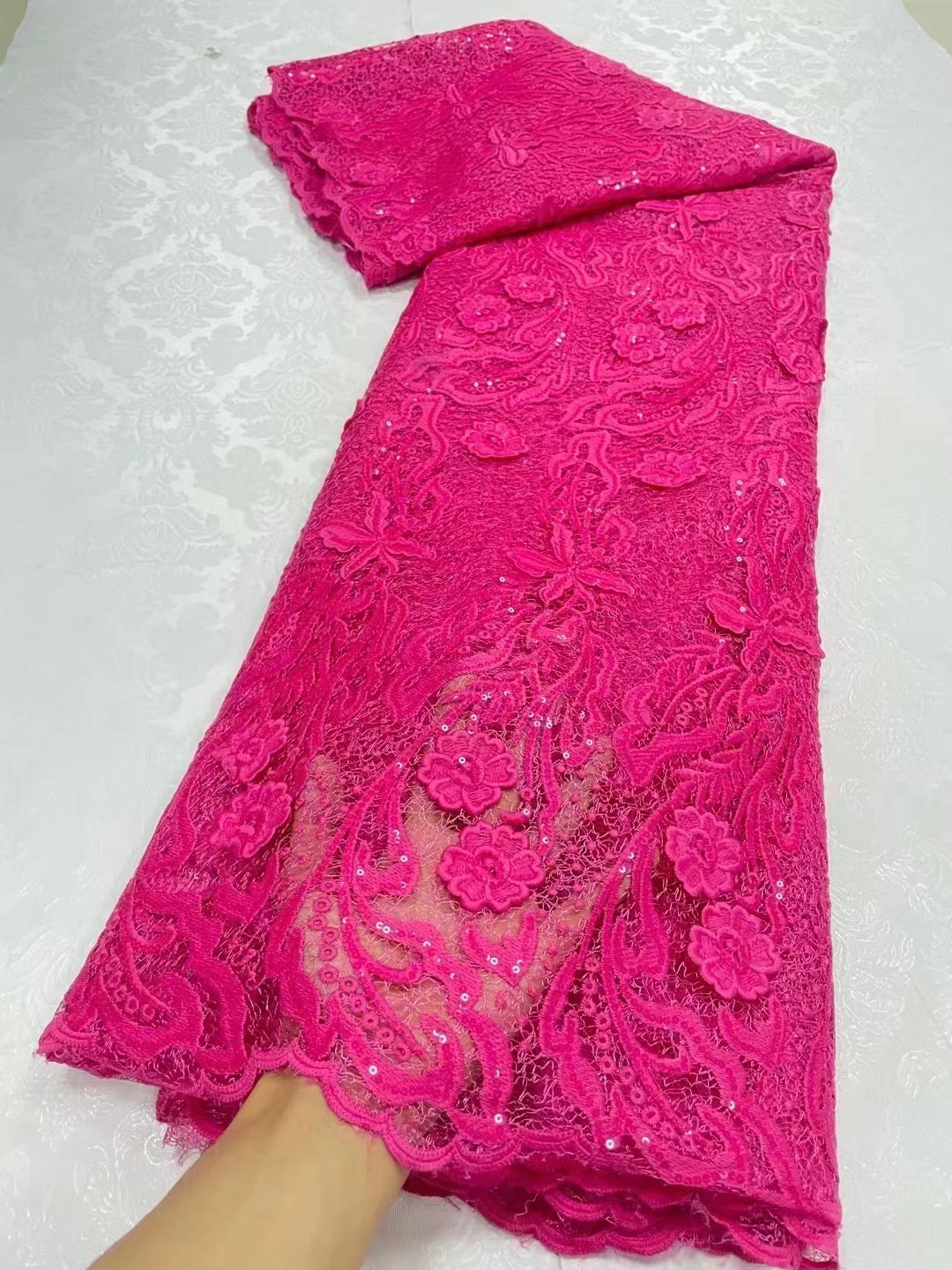 Smeeda yellow cord lace embroidery guipure cotton lace