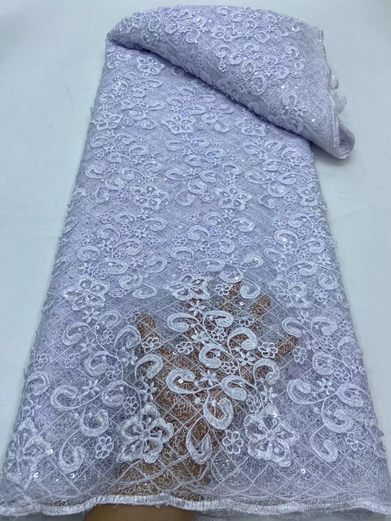 Fast shipping handmade 3d flowers fabric 5 yards french embroidery tulle net lace for dress bridal