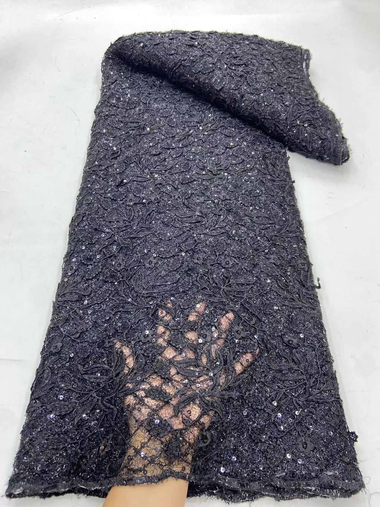 Custom cheap wholesale 3D flower competitive price embroidery lace fabric for clothing material