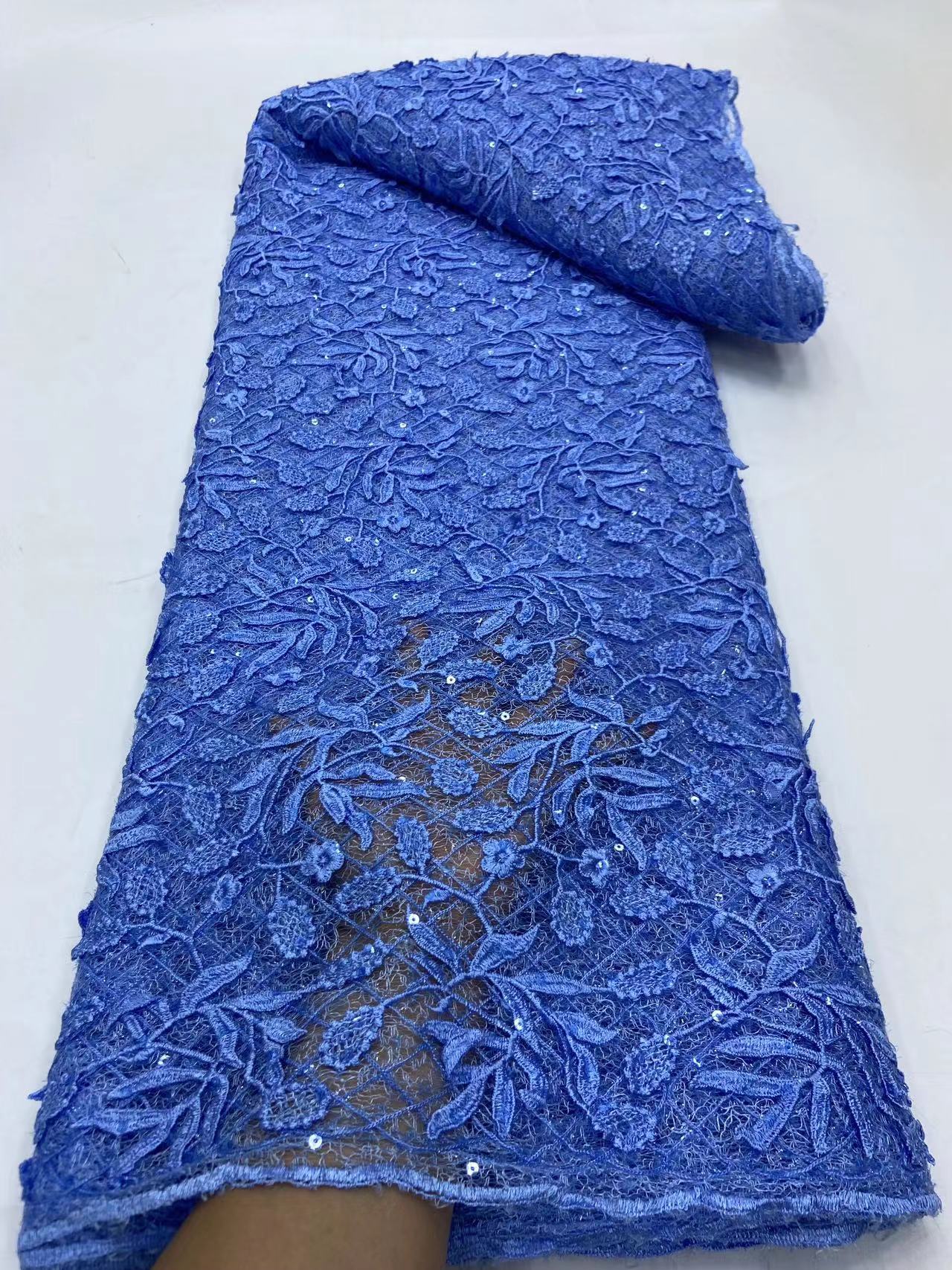Custom cheap wholesale 3D flower competitive price embroidery lace fabric for clothing material