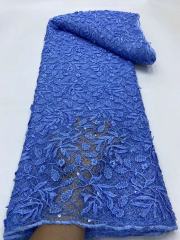 Custom cheap wholesale 3D flower competitive price embroidery lace fabric for clothing material
