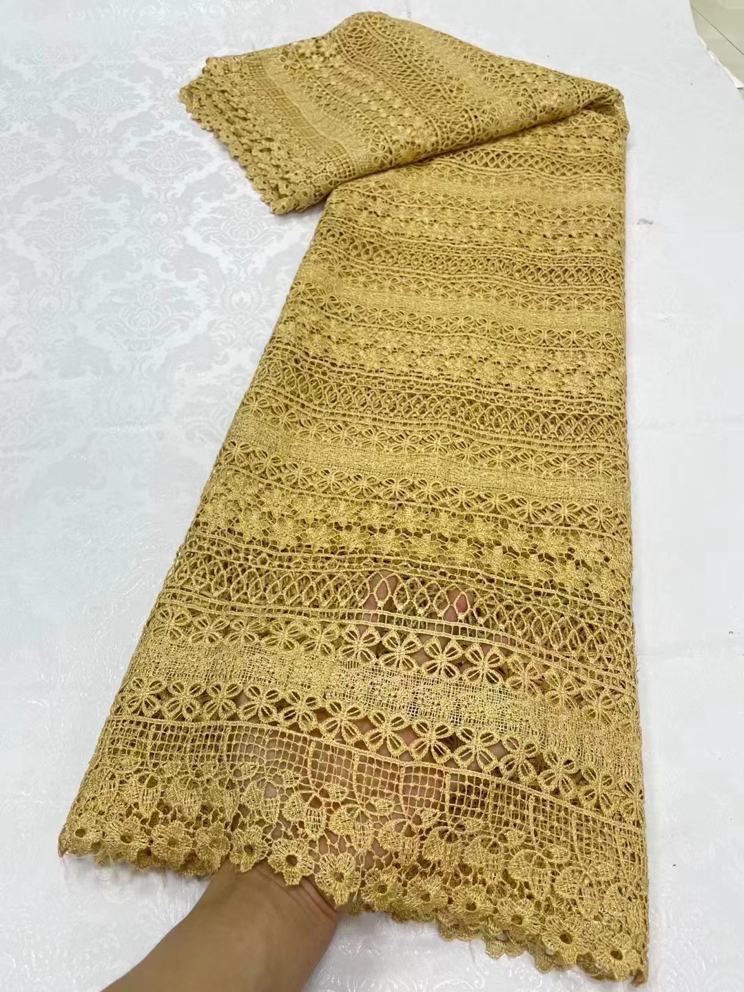 High Quality White African Cord Lace Fabric swiss Guipure Lace Cloth For Nigerian Wedding Party Dresses Sewing
