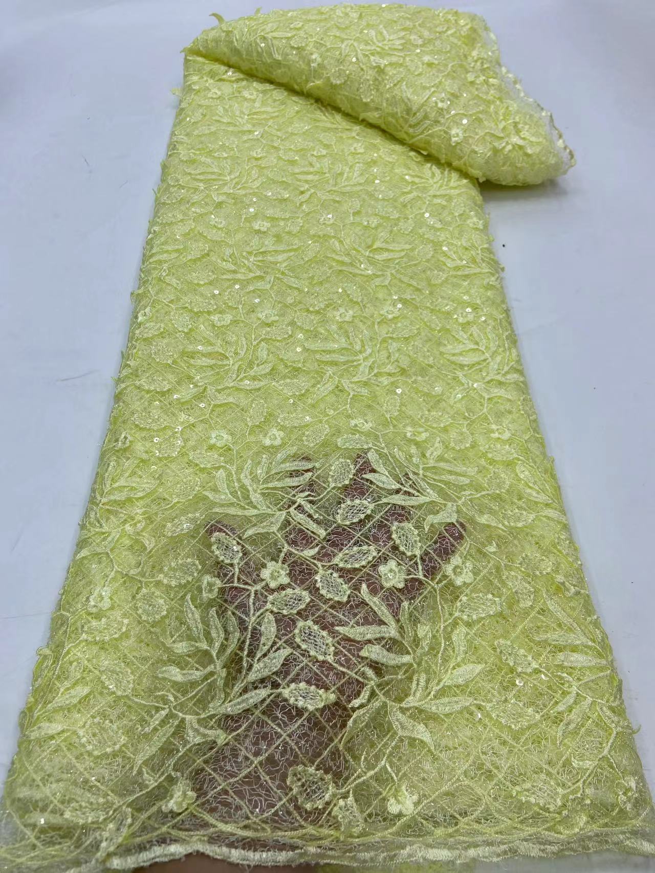 Custom cheap wholesale 3D flower competitive price embroidery lace fabric for clothing material