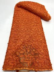 Custom cheap wholesale 3D flower competitive price embroidery lace fabric for clothing material