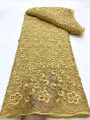 Fast shipping handmade 3d flowers fabric 5 yards french embroidery tulle net lace for dress bridal